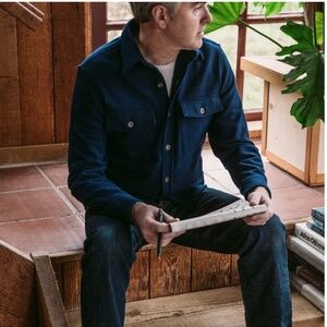 Taylor Stitch - The Explorer Shirt in Navy Boiled Wool